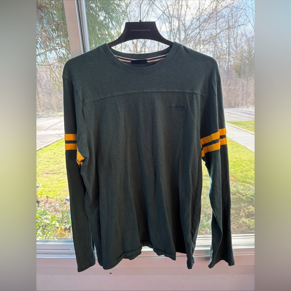 Superdry Athletics Men’s Size L Green Long Sleeve Shirt